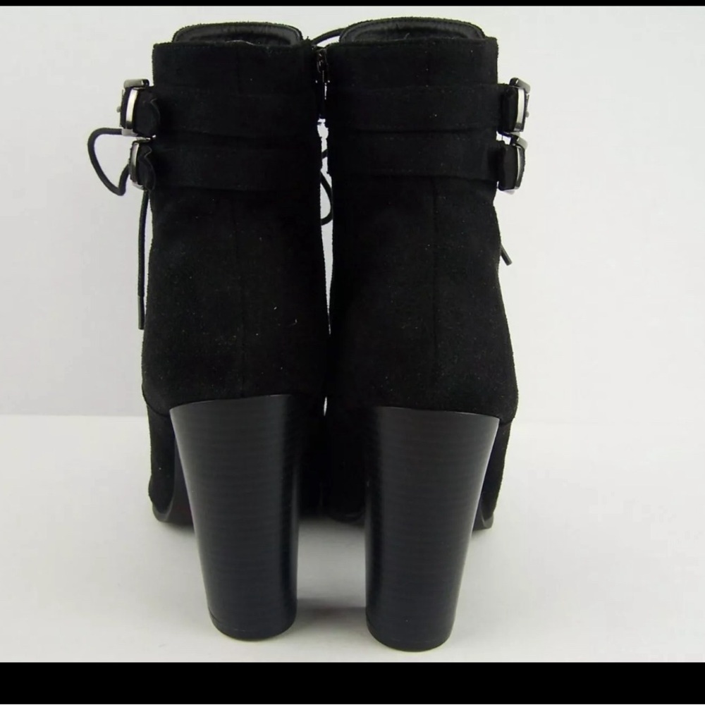 Wild Dive Women's Size 10 Just Fab Ankle Booties Lace up Buckles Faux Suede - Picture 2 of 12